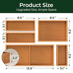 keechee Carbonized Bamboo Kitchen Drawer Organizer (Bundle: 5pc Organizers Set) - size: Bundle: 5pc Organizers Set