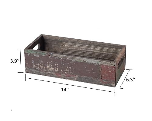TIMRIS Farmhouse Distressed Wooden Storage Box, Rustic Bathroom Decor Box, Decorative Toilet Tank Basket Nice Butt, Solid Reclaimed Wood Organizer Box with Handles (Random) - color: Random