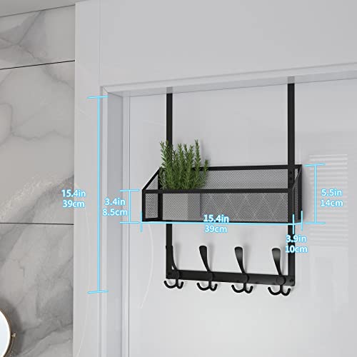Kaiferty Over The Door Hooks Organizer, Coat Rack Over The Door Storage Hanger Towel Rack, Back of Door Storage Organizer for Bathroom,Bedroom,Kitchen,Office (Black, 2-Tier) - color: Black, size: 2-Tier
