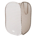 3 Sprouts Pop Up Hamper - Collapsible Laundry Basket, Popup & Foldable Design - Durable Waterproof Fabric for Dirty Clothes, Toys & Towels - Ideal for Dorm, Bedroom & Baby Nursery, Gingham Beige - color: Gingham Beige