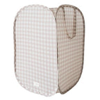 3 Sprouts Pop Up Hamper - Collapsible Laundry Basket, Popup & Foldable Design - Durable Waterproof Fabric for Dirty Clothes, Toys & Towels - Ideal for Dorm, Bedroom & Baby Nursery, Gingham Beige - color: Gingham Beige