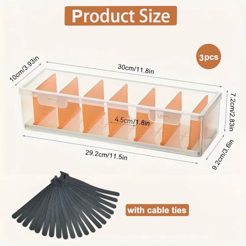2 Pack Clear Cable Organizer Box with Lid, Plastic Charger Cable Cord Storage Organizer, Stackable Office Desk Organizers, Multifunctional Accessories Storage Box Fit in Home Drawer - color: 2 pack Clear Cable Organizer Box