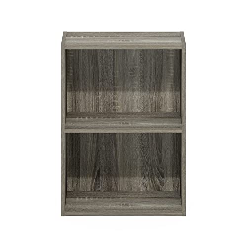 Furinno Luder Bookcase / Book / Storage, French Oak - color: French Oak, size: 2-Tier, 9 x 16 x 21