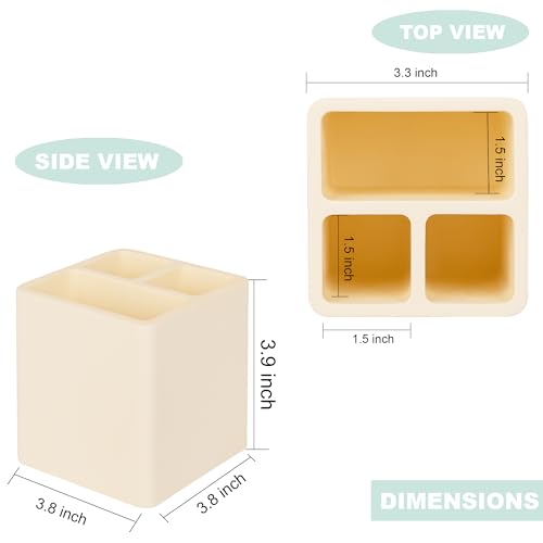 Diatomite Toothbrush Holders for Bathrooms, Electric Toothbrush and Toothpaste Holder 3 Slots Tooth Brush Organizer for Bathroom Countertop, Shower, Vanity - Yellow - color: Yellow