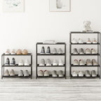 Small Metal Shoe Rack,Stackable Shoe Shelf Storage Organizer for Entryway, Hallway and Closet(3-Tier,Black) - size: 3-Tier-Black-1R