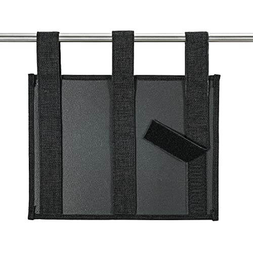 Zafit Linen Bedside Caddy, Bedside Storage Organizer for Hospital Beds, College Dorm Rooms or Baby Bed (4 Pockets-Black) - color: Black, size: 4 Pockets