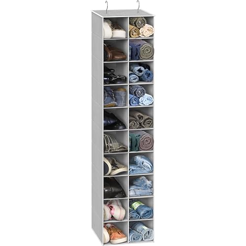 Simple Houseware 20 Section Shelves Hanging Shoes Organizer Holder for Closet, Gray - color: Grey