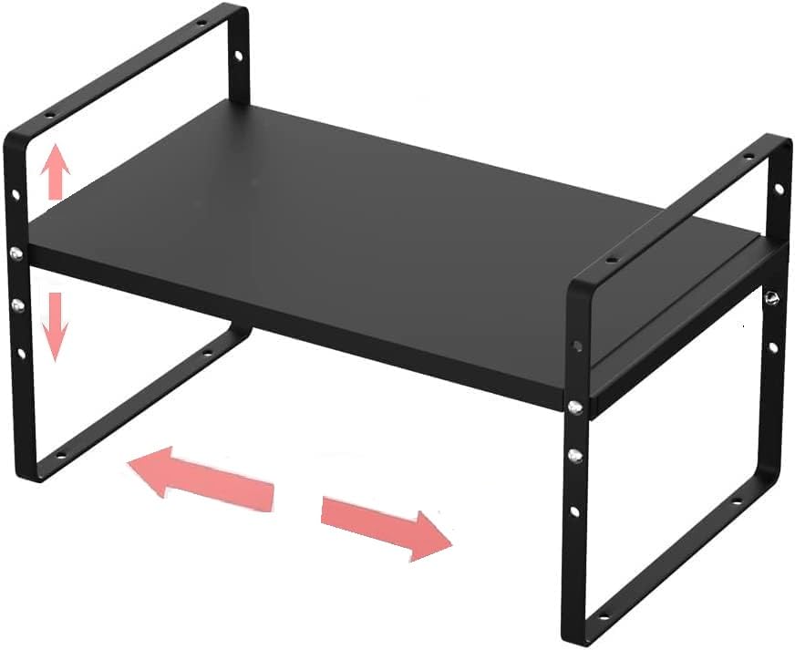 Jojocross Expandable Stackable Spice Rack Cabinet Shelf Organizer in Cabinets Shelves Kitchen Cupboard Organization Stack up Racks Pantry Countertop Storage Large/Black 1 Pack - color: 1 Pack/Black, size: L:10.04"D x 16.6"W x 5.75"H