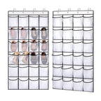 Mixcous Over The Door Shoe Organizer for Kids, Heavy Duty 40lbs, 24-Pocket Toy Storage with 4 Hooks, Behind The Door Organizer for Entryway, Closet, Nursery to Declutter Shoes, Toys & Gear