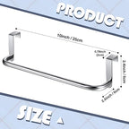 2 Pieces Metal Towel Bar Kitchen Cabinet Steel Towel Rack Bar for Hanging on Inside or Outside of Doors, Home Kitchen Bathroom(Silver) - color: Silver