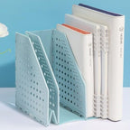Bookshelf Desktop Storage Rack, Stationery Office Desktop File Organizer, Retractable File Holder(White)