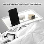 Sleeper Shelf Bedside Phone Stand & Cable Organizer Lined with Silicone for Anti-Slip/Small Space Nightstand, Under Mattress, Height Adjustable