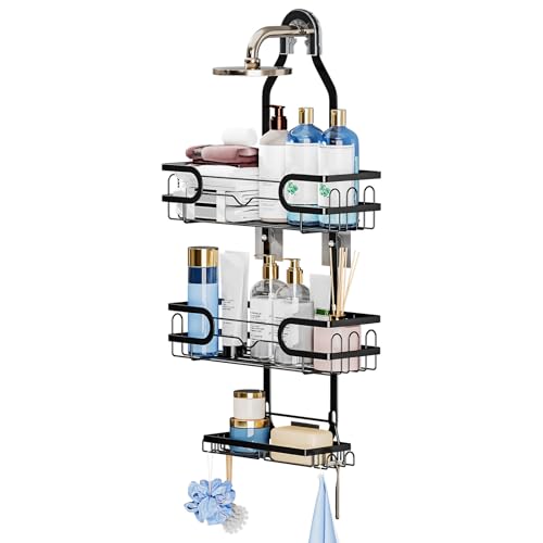 Shower Caddy Hanging, Shower Caddy Hanging Bathroom Shower Organizer, Long Bathroom Shower Organizer Hanger Rack with Hooks,Soap Holder - size: Bathroom Organizer 1