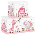 Clastyle Jungle Animal Kids Storage Cube Organizer Set Tree Closet Clothes Cube Storage Bin Nursery Toddler Toy Box Chest Boys Girls Book Shelf Basket,Pink,11.8x11.8x11.8 in - color: Pink
