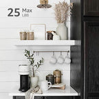 QEEIG Floating Shelves for Wall Bathroom Shelf Bedroom Kitchen Living Room Farmhouse Small Book Shelf 16 inch Set of 2, White (015-W2) - color: B. White, size: 2pcs