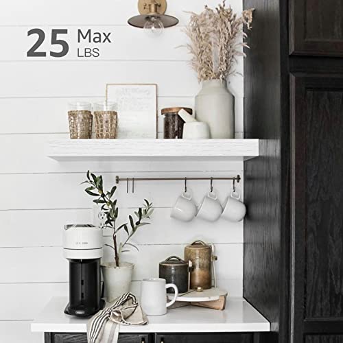 QEEIG Floating Shelf for Wall Bathroom Shelves Bedroom Kitchen Living Room Farmhouse Small Book Shelf 16 inch Set of 1, White (015-W1) - color: B. White, size: 1pc