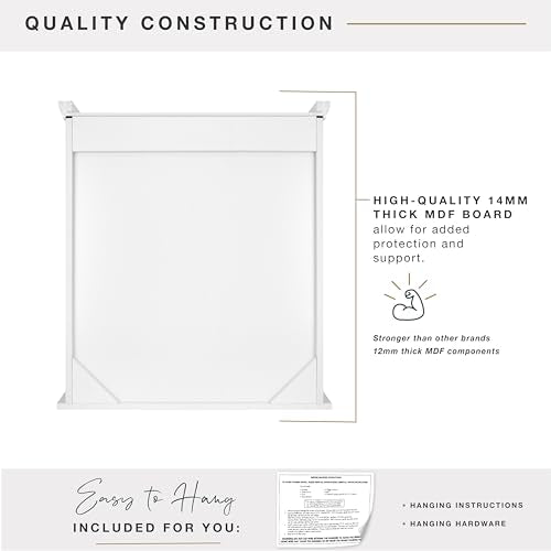 MCS 23x26 White Medicine Cabinet Organizer, Wall Mounted Bathroom Cabinet for Over-The-Toilet Storage, Bathroom Furniture & Restroom Organizer - size: 23x26 2-Door