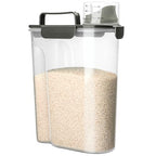 Viretec Rice Storage Container, 5 to 10lb Dry Food Airtight Dispenser, Pet Dog Cat Food Canister, BPA Free Clear Plastic Kitchen and Pantry Organization Bin for Oatmeal, Grain, Cereal, Pasta, Flour - color: 6L/Grey