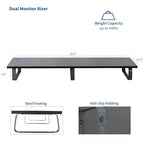 VIVO 39 inch Extra Long Monitor Stand, Wood & Steel Desktop Riser, Dual Screen, TV, Keyboard, Laptop, Ergonomic Desk and Tabletop Organizer, Black, STAND-V000DL