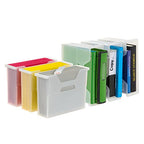 IRIS USA Small Portable Desktop File Box with Open Lid, 6 Pack, Side Handles, Hanging File Folders, Tabs & Inserts, Letter Size, Magazines, Newspapers, Mail, Books, Notebooks, Clear - style: Clear S - 6 Pack