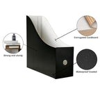 Limitliho 24 Pack Black Cardboard Magazine Holder, Sturdy Book Bins for Classroom Library, 10.6'' ×10.2'' ×3.5'' Inch Vertical File Folder Box - color: Black