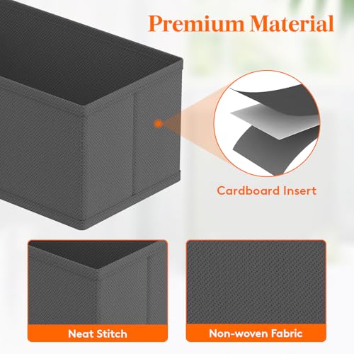Lifewit 16 Pack Drawer Organizer, Dresser Underwear Drawer Organizer Bins, Foldable Fabric Closet Organizers, Storage Drawer Dividers, Dorm Room Essentials for Clothing, Socks, Towels, Ties Gray - color: Gray