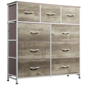 WLIVE 9-Drawer Dresser, Fabric Storage Tower for Bedroom, Hallway, Nursery, Closet, Tall Chest Organizer Unit with Fabric Bins, Steel Frame, Wood Top, Easy Pull Handle, Greige - color: Greige
