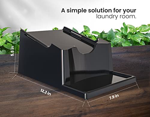 TidyFriend Liquid Laundry Detergent Holder Stand with Drip Tray & Rubber-Grip Feet, Stand for Laundry Room Organization and Storage, Fabric Softener Dispenser with Cup Holder for Easy Pouring (Black) - color: Black Stand