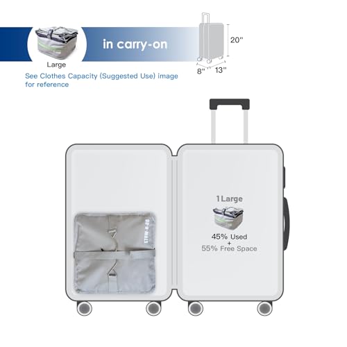 Grand Fusion Stow-N-Go Portable Hanging Travel Shelves, Packing Organizer for Luggage. Carry on Closet with Hanger for Clothes. Expandable Packing Cube. Travel Essentials, Light Gray - L - color: Light Gray, size: L = (L) 11.8" x (W) 11.8"