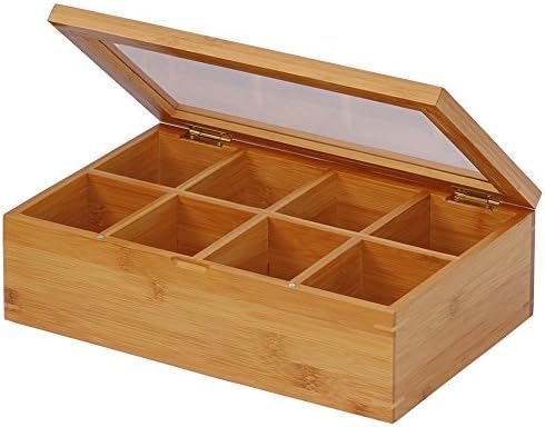 Oceanstar - TB1323 Bamboo Tea Box,12 Inch,Natural,(Pack of 6) - size: 12 Inch (Pack of 6)