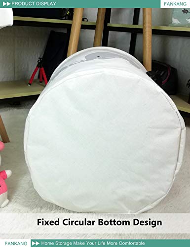 FANKANG Storage Basket, Nursery Hamper Canvas Laundry Basket Foldable with Waterproof PE Coating Large Storage Baskets for Kids Boys and Girls, Office, Bedroom, Clothes,Toys（Love Elephant） - color: Love Elephant