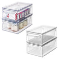 iDesign Stackable Kitchen Storage Drawer for Fridge, Pantry, Under-Sink, or Cabinet - Set of 4 - Clear - style: Pack of 4