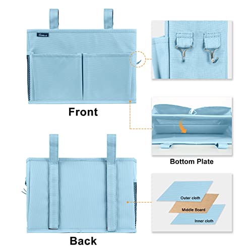 Surblue Bedside Caddy Hanging Organizer Bedside Storage Bag for Bunk and Hospital Beds (Small, Skyblue) - color: Skyblue, size: Small