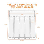 Yieach Clear Large Silverware Organizer 12 inch Wide for Kitchen Drawers,BPA Free Silverware Trays,Plastic Silverware Dividers & Holder,Utensil and Flatware Drawer Organizer Suitable for Fork,Spoon - size: Large
