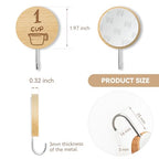 Measuring Cup and Spoon Organizer, 12 Pack Adhesive Wood Hooks for Hanging, Kitchen Hooks for Space Saving Storage - style: 12 Pcs Wood Hooks