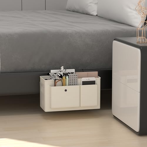 Edudif Bedside Caddy Bedside Organizer with Fixed Straps & Water Bottle Holder, Bunk Bed Caddy ideal for Home, Dorm, Hospital, Crib, Versatile Bedside Storage Solution (White 2pcs) - color: White 2pcs