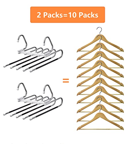 Kalimdor Pants Hangers 2 Pack Space Saving Metal Closet Organizer,Clothes Pants Hangers,Anti-Slip Design,Closet Organizers and Storage for Pants Jeans Skirts Scarf Legging - size: 2 Pack