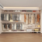 Closet Shelf with Hanging Rod, Heavy Duty Closet Organizer System, Closet Shelves Hold 220 lbs, Wall Mounted Closet Storage & Organizers for Walk in Laundry Room