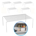 Large(15.7 x 9.4 inch)White Cabinet Storage Shelf Rack Set of 6, Rustproof Metal Wire Kitchen Counter Organizers and Storage, Spice Organization for Cabinet, Plate, Dish, Pantry, Bathroom, Fridge - size: 6Pack-White-15.7 x 9.4 inch