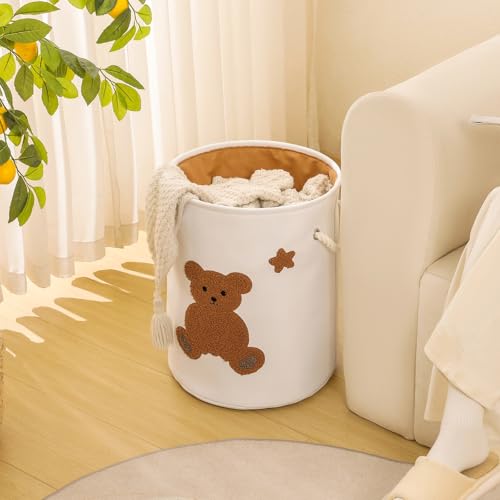 Kids Laundry Basket Nursery Hamper Baby Laundry Basket Stuffed Animal Toys Storage Baskets for Toddler Room Decor, Dirty Clothes Hampers with Drawstring Closure for Bedroom/Living Room/Nursery, Bear - color: Bear