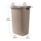 Mind Reader Slim Laundry Hamper with Lid, 60L Tall Clothes Basket, Narrow Tapered Design for Bathrooms, Closets and Laundry Rooms, Plastic, 2 Pack