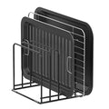 KORRTFID Kitchen Cabinet Organizer, Steel Cookware Holder, Divided Holder with 5 Slots for Skillets Baking Tray and Chopping Board Rack - Baking Pan Holder Storage (1 PC) - style: 1 PC