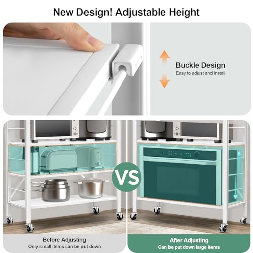Himix 5 Tier Foldable Storage Shelves, Expandable Folding Pantry Shelf with Wheels, Changeable into 2 Shelf Units, Collapsible Storage Rack Metal Shelves for Kitchen, Room, Garage, White - color: White, size: 5-Tier