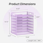 7 Tier Paper Organizer - Mesh Desktop File Holder with Handles for Office School Desk, Black (Purple) - color: Purple