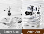 Gagee 4 Pack Paper Organizer for Desk,Stackable Paper Tray Book Holder for Classroom,Office and More,Letter Tray Desk Organizer,Clear - size: 4 Horizontal