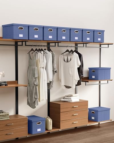 2 Pack File Storage Organizer, Document Organizer, Portable File Box with Lid, Fit for Letter/Legal File Folder Storage,Blue-Box only - color: Blue, size: 2 pack