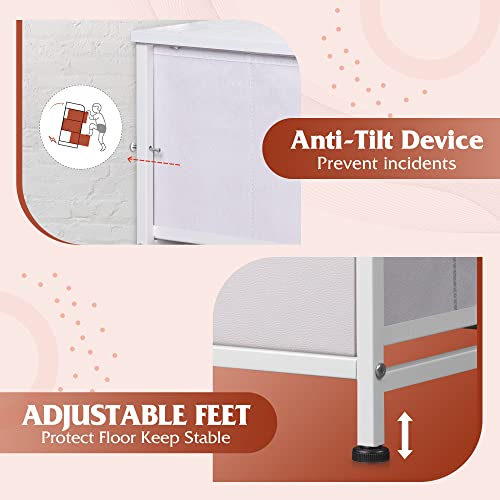 WLIVE Tall Dressers for Bedroom with 10 Fabric Drawers, Chest of Drawers, Dresser for Closet, Hallway, Living Room, Entryway, White - color: White
