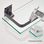 VOLPONE Bathroom Glass Shelf with Towel Bar Black Bathroom Shelf Wall Mount Rustproof Bathroom Wall Organizer Towel Rails1 Tier (Black) - style: 1 tier with towel bar black