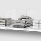 12 PCS Shelf Dividers for Closet Organization Acrylic Clear Closet Shelf Divider for Wooden Shelving Suitable for Wooden or Vertical Shelves Or Bedroom, Kitchen and Office - size: 12 Pack