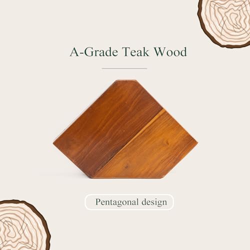 2 Pcs Floating Corner Shelves for Bathroom, Kitchen or Living Room Decor, Wooden Wall Mounted Shelves, Natual Teak